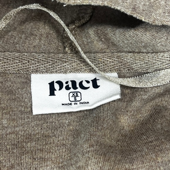Pact Women Organic Cotton Open Front Airplane Cardigan Tan XS Oversized Minimal - Picture 9 of 12